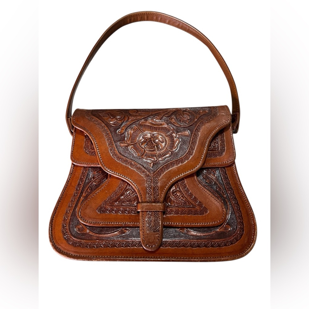 Vintage Tooled Leather Handbag